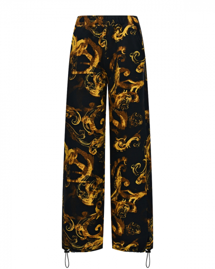 Спортивные брюки с золотым принтом Versace Jeans Couture | Фото 1
