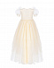 Шелковое платье молочного цвета со стразами Nicki Macfarlane | Фото 2