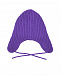 Фиолетовая вязаная шапка-ушанка Jan&Sofie | Фото 2