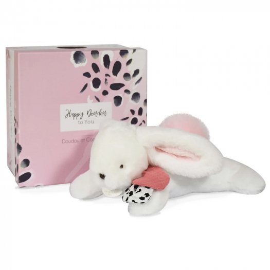 Мягкая игрушка Кролик happy blush розовый, 25 см Doudou et Compagnie | Фото 1