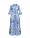 Платье льняное миди со сплошным принтом &quot;Майолика&quot; Positano Couture | Фото 1