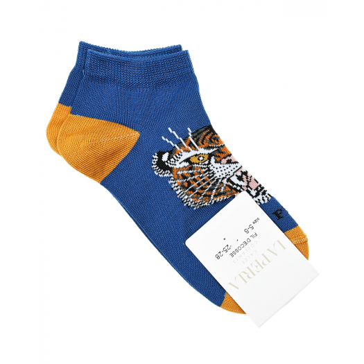 Синие носки с принтом &quot;тигр&quot; La Perla | Фото 1