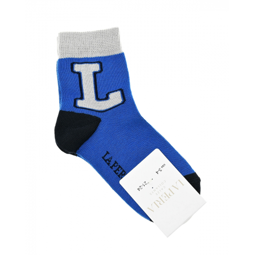 Синие носки с принтом &quot;L&quot; La Perla | Фото 1
