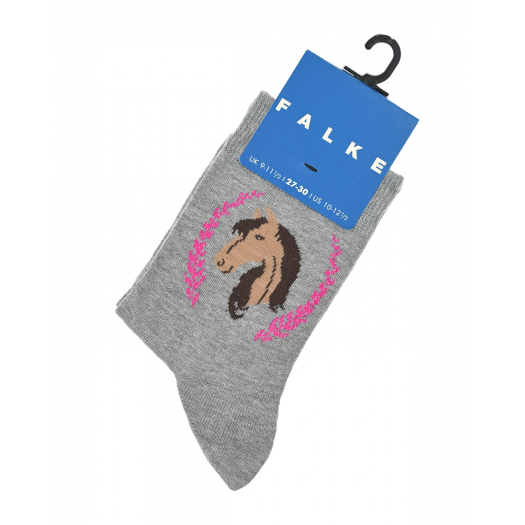 Серые носки с принтом &quot;лошадь&quot; Falke | Фото 1