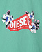 Зеленый свитшот с принтом &quot;цветы и лого&quot; Diesel | Фото 3