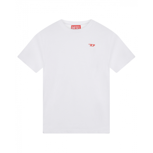 Белая футболка с красным логотипом Diesel | Фото 1