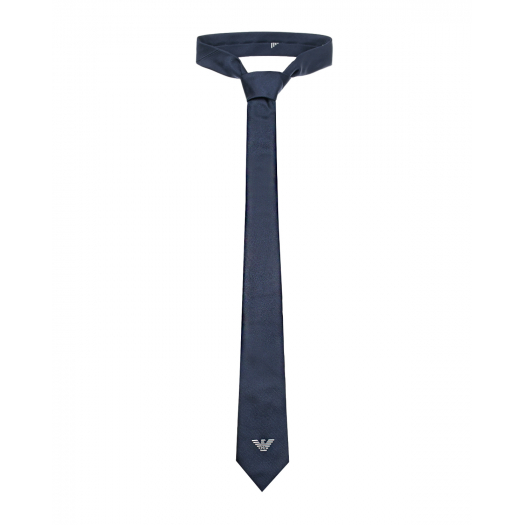 Синий галстук с лого Emporio Armani | Фото 1