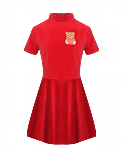 Платье с аппликацией &quot;медвежонок&quot;. красное Moschino | Фото 1