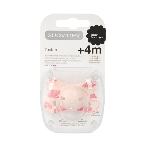 Пустышка Suavinex от 4 мес., физиологическая, силикон, розовые облака  | Фото 1
