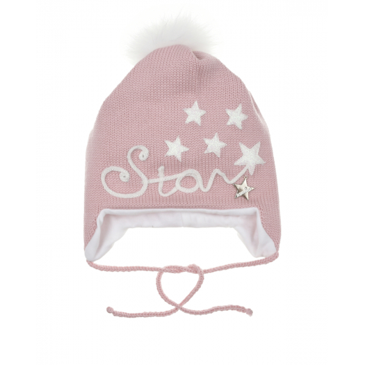 Розовая шапка с надписью &quot;Star&quot; Il Trenino | Фото 1