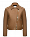 Куртка из натуральной кожи &quot;косуха&quot;, коричневая Yves Salomon | Фото 2
