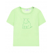 Зеленая футболка с принтом &quot;бегемот&quot; Sanetta Kidswear | Фото 1