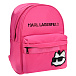 Рюкзак с черным логотипом, розовый Karl Lagerfeld kids | Фото 2