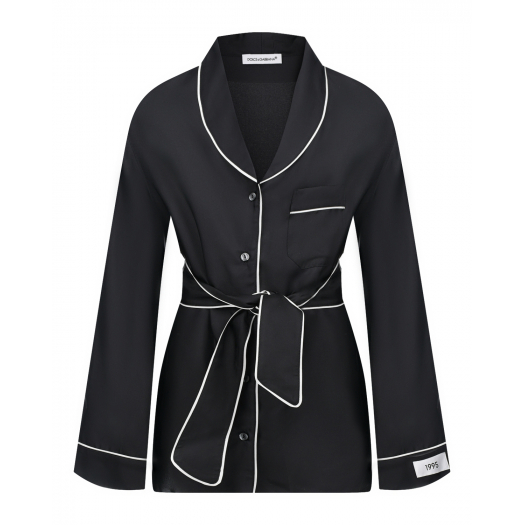 Черный шелковый пиджак Dolce&Gabbana | Фото 1