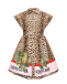 Леопардовое платье с лого Roberto Cavalli | Фото 1