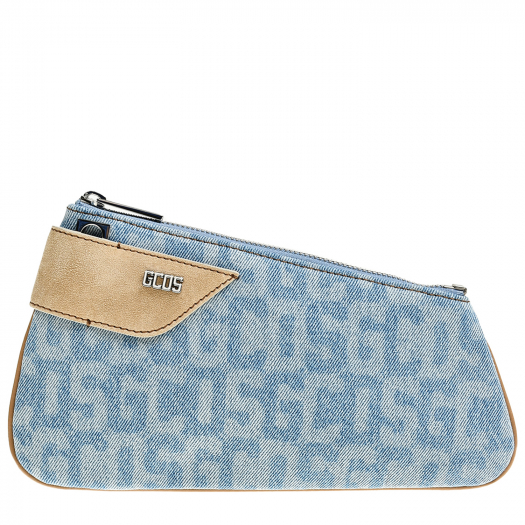 Джинсовая сумка со сплошным лого, голубая GCDS | Фото 1