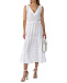 Платье на лямках с декором макраме, белое 120% Lino | Фото 2