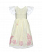 Платье из органзы с ручной аппликацией, белое Eirene | Фото 2