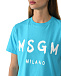 Футболка с крупным лого, голубая MSGM | Фото 8