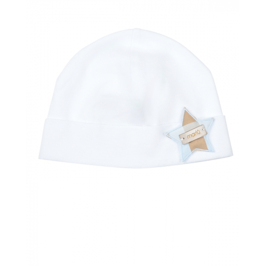 Белая шапка с нашивкой &quot;звезда&quot; Marlu | Фото 1