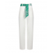 Джинсы молочного цвета с зеленым поясом Forte dei Marmi Couture | Фото 1