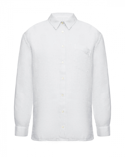 Льняная рубашка с длинными рукавами, белая 120% Lino | Фото 1