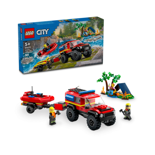 Конструктор Lego 4x4 Fire Truck with Rescue Boat  | Фото 1