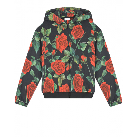 Спортивная куртка с принтом &quot;розы&quot; Dolce&Gabbana | Фото 1