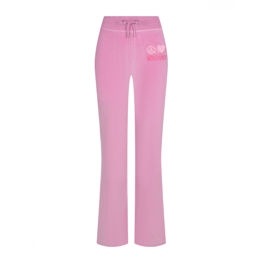 Розовые спортивные брюки из велюра Mo5ch1no Jeans | Фото 1
