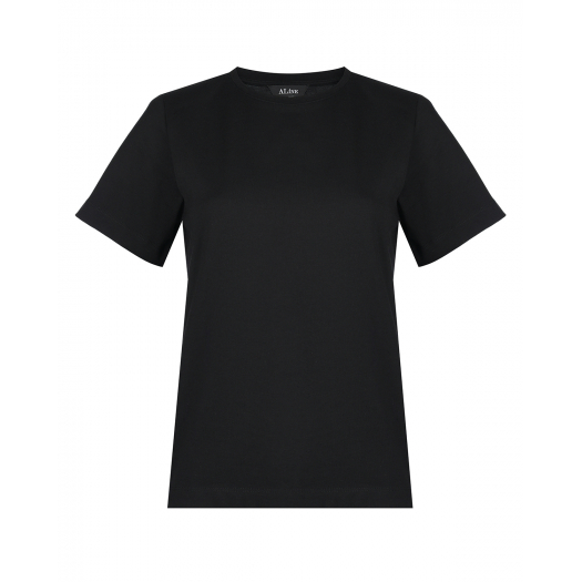 Черная футболка с подплечниками ALINE | Фото 1