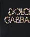 Футболка с цветочным лого, черная Dolce&Gabbana | Фото 4