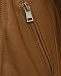Куртка из натуральной кожи &quot;косуха&quot;, коричневая Yves Salomon | Фото 4