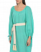 Платье изумрудного цвета с плетеным поясом 120% Lino | Фото 6