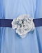 Голубое платье с аппликацией &quot;цветок&quot; на поясе Monnalisa | Фото 4