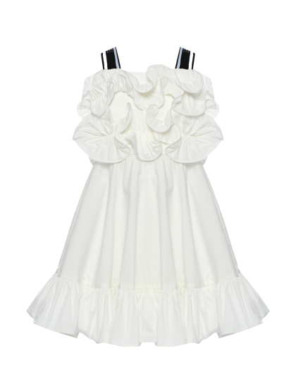 Платье рюшами, белое TWINSET | Фото 1
