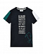 Комплект с принтом и логотипом футболка + бермуды, темно-синий Bikkembergs | Фото 2
