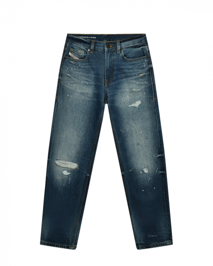 Выбеленные джинсы с разрезами Diesel | Фото 1