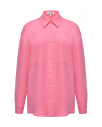 Льняная рубашка с жемчужными пуговицами, розовая