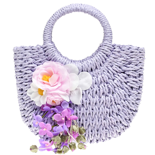 Плетеная сумка с цветами Monnalisa | Фото 1