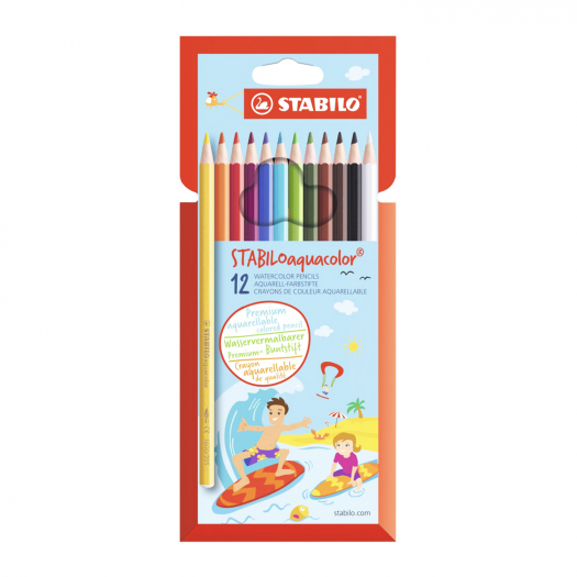 Набор цветных карандашей AQUACOLOR, 12 цветов Stabilo | Фото 1