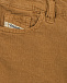 Вельветовые брюки горчичного цвета Diesel | Фото 3