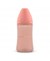 Розовая бутылка с круглой силиконовой соской 3 позиции "BASICS", 270 мл (2 шт)