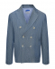 Пиджак двубортный из льна, голубой Jacob Cohen | Фото 1