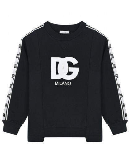 Свитшот с белым лого, черный Dolce&Gabbana | Фото 1