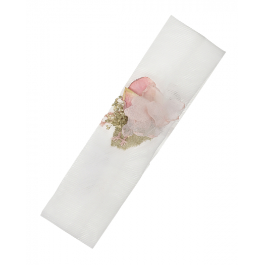 Белая повязка с цветочной аппликацией Amaya | Фото 1