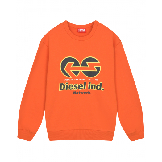 Оранжевый свитшот с лого Diesel | Фото 1