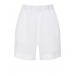 Белые шорты с поясом на резинке 120% Lino | Фото 1
