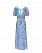 Платье с цветочным принтом, голубое Parosh | Фото 3