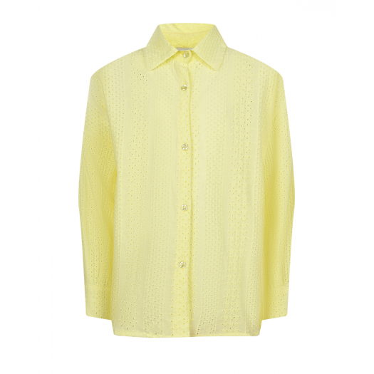 Желтая рубашка с вышивкой в тон Miss Grant | Фото 1