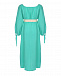 Платье изумрудного цвета с плетеным поясом 120% Lino | Фото 5